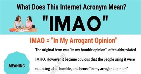 imao in chat|IMAO Meaning: Laughing Out Loud with Internet Slang